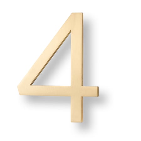 Sure-Loc Hardware Sure-Loc Hardware Floating House Number, 6, No. 4, Satin Brass HNF6-4 SB